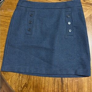 LOFT Blue and Black Mini Skirt